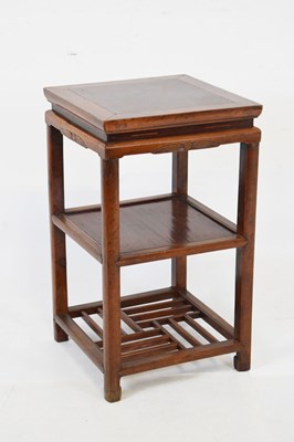 Lot 609 - Chinese hardwood three tier table