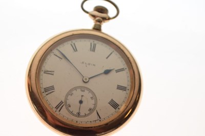 Lot 124 - Two American gold-plated pocket watches