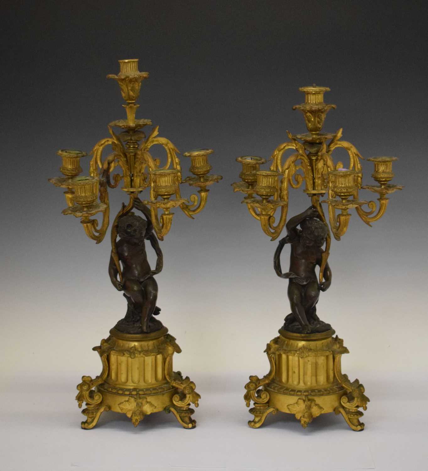 Lot 421 - Pair mid 19th Century French patinated