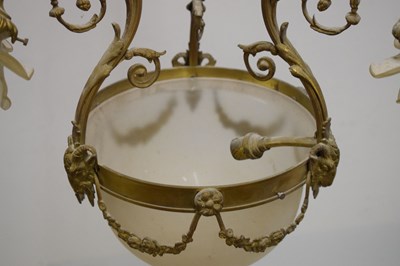 Lot 353 - Early 20th Century gilt metal and glass light fitting