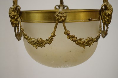 Lot 353 - Early 20th Century gilt metal and glass light fitting