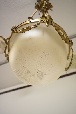 Lot 353 - Early 20th Century gilt metal and glass light fitting