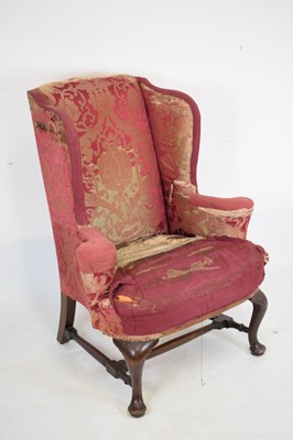 Lot 559 - Mahogany framed wingback armchair