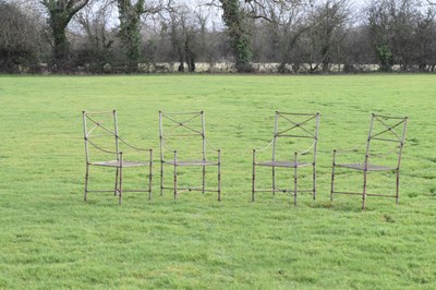 Lot 811 - Set of four metal garden seats