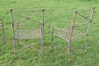 Lot 811 - Set of four metal garden seats