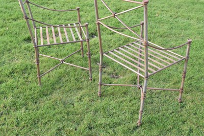 Lot 811 - Set of four metal garden seats