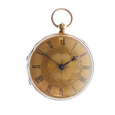 Lot 268 - 18ct gold open-faced pocket watch