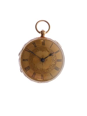 Lot 268 - 18ct gold open-faced pocket watch