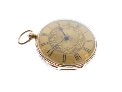 Lot 268 - 18ct gold open-faced pocket watch