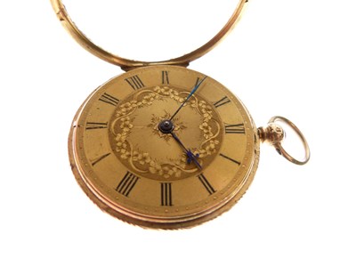 Lot 268 - 18ct gold open-faced pocket watch