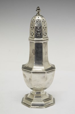 Lot 121 - George V silver sugar caster, London 1910, 225g approx