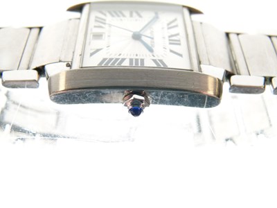 Lot 258 - Cartier - Gentleman's Tank Française stainless steel wristwatch