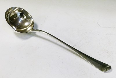 Lot 122 - Large Victorian silver Old English rat-tail ladle