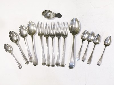 Lot 125 - Group of Georgian and later silver flatware