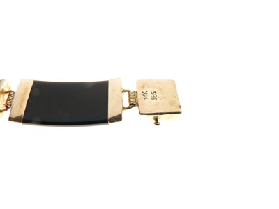 Lot 77 - Multicolour jade panel bracelet