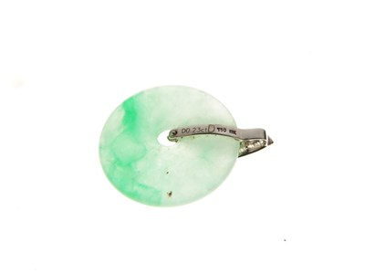 Lot 37 - Diamond and jade pendant
