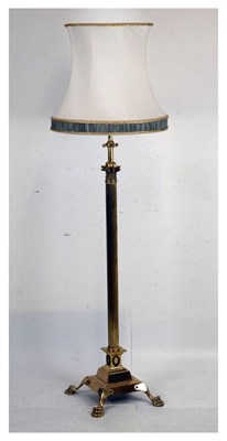 Lot 611 - Early 20th Century brass standard lamp