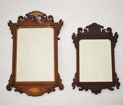 Lot 615 - Two mahogany wall mirrors