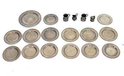 Lot 234 - Collection of pewter plates, etc