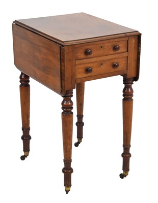 Lot 614 - Victorian two-drawer Pembroke table