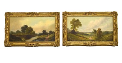 Lot 464 - Pair of oils on canvas - Landscape studies - the frames incribed 'W. Richards'