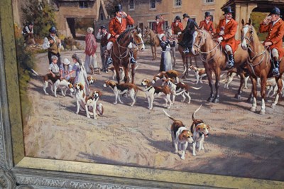 Lot 542 - Ronald (Ron) Moseley (b. 1931) - Oil on canvas - Opening Meet, Castle Combe
