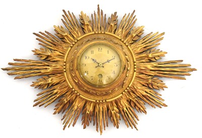 Lot 503 - 20th Century sunburst wall clock