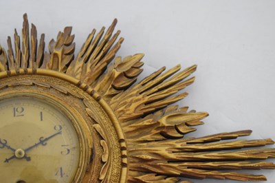 Lot 503 - 20th Century sunburst wall clock