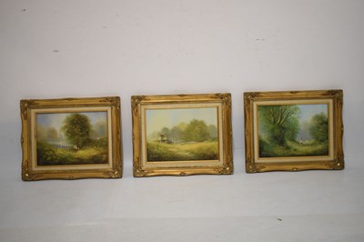 Lot 466 - Les Parson (b.1945) - Trio of oils on canvas - rural landscapes