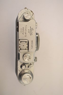 Lot 278 - Leica IIIc 35mm camera, 1950, No. 514874 with Elmar f=5cm 1:3.5 lens
