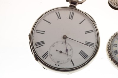 Lot 125 - Lady's 935 Swiss fob watch, a Benson open-faced pocket watch, and a pair of silver cufflinks