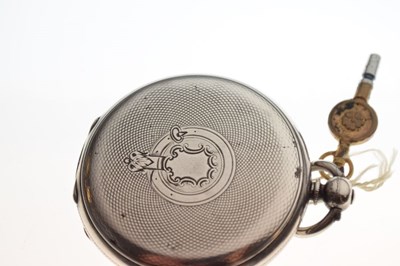 Lot 125 - Lady's 935 Swiss fob watch, a Benson open-faced pocket watch, and a pair of silver cufflinks