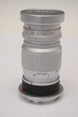 Lot 295 - Leitz Leica 90mm 1:4 Elmar lens. Chrome, M mount. Serial number 1503803