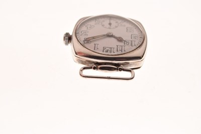 Lot 57 - Rolex - Gentleman's silver cased manual wind Trench watch head