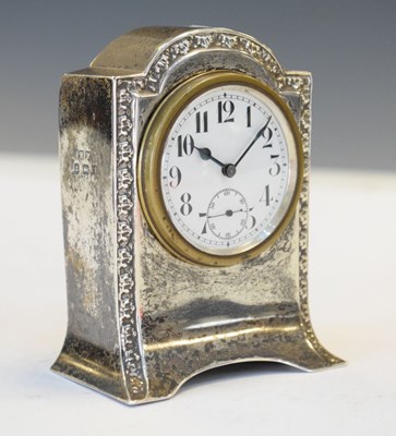 Lot 151 - George V silver cased Boudoir clock