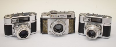 Lot 317 - Two Braun Paxette cameras, together with a Braun Colorette