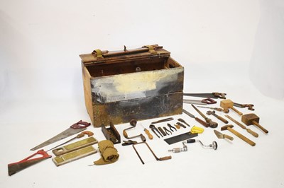 Lot 640 - Vintage woodworking and other tools in wooden case