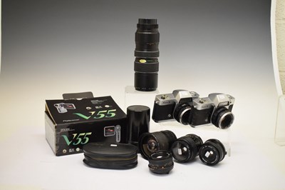 Lot 344 - Quantiy of camera lens and cameras