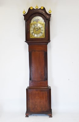 Lot 239 - Early 19th Century inlaid mahogany cased 8-day brass dial longcase clock - Richard Hornby, Oldham