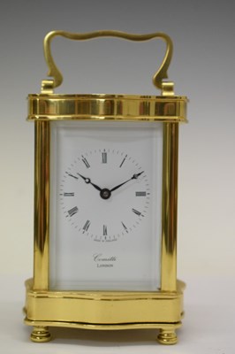 Lot 514 - Reproduction Comitti gilt-metal cased 8 day carriage timepiece