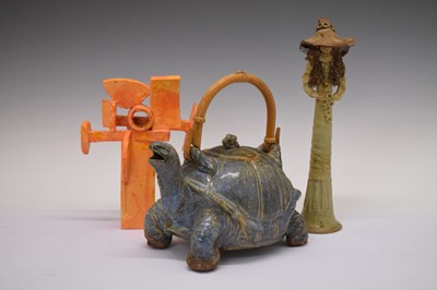 Lot 393 - Ceramic teapot in the form of a tortoise