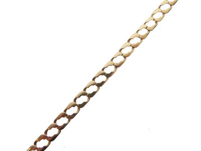 Lot 63 - Italian yellow metal curb-link necklace, stamped '750'