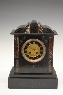 Lot 508 - French black slate mantel clock