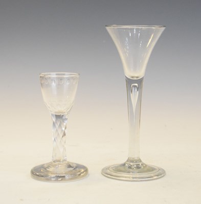 Lot 398 - Mid-18th Century teardrop stem wine glass