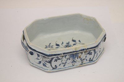 Lot 408 - Continental faience twin-handled bowl