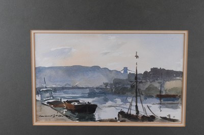 Lot 524 - Edward Wesson, RI (1910-1983) - Watercolour - Bristol Docks scene