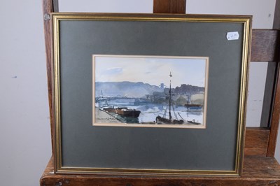 Lot 524 - Edward Wesson, RI (1910-1983) - Watercolour - Bristol Docks scene