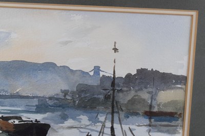 Lot 524 - Edward Wesson, RI (1910-1983) - Watercolour - Bristol Docks scene