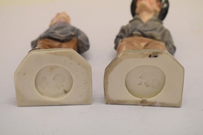 Lot 450 - Royal Worcester - Set of six 'Down and Out' menu holder figures