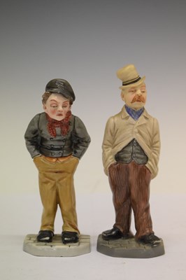 Lot 450 - Royal Worcester - Set of six 'Down and Out' menu holder figures